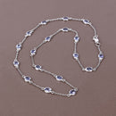 5.94 Carat Genuine Tanzanite .925 Sterling Silver Necklace-3