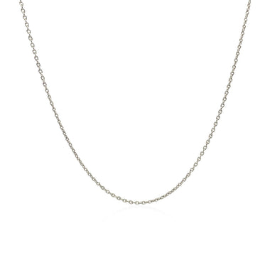 14k White Gold Oval Cable Link Chain 0.97mm - 0