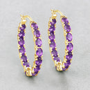 4.80 Carat Genuine Amethyst .925 Sterling Silver Earrings-2