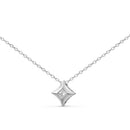 10K Yellow Gold 1/5 Cttw Bezel Set Princess Diamond Kite Shaped Solitaire Pendent Necklace-3