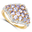 14K Yellow Gold Plated 1.60 Carat Genuine Tanzanite .925 Sterling Silver Ring-2