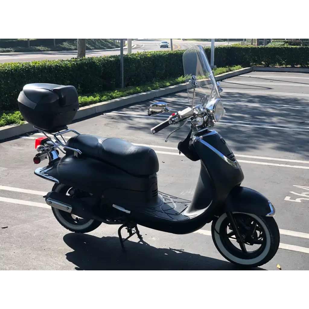 Deluxe Motorcycle Cover with Back Rack Trunk Pouch (L) Black