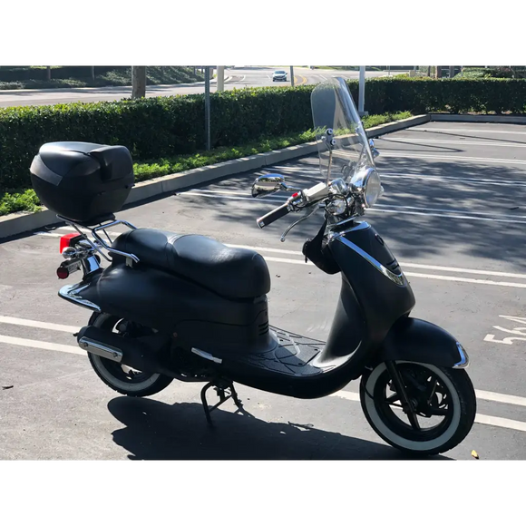 Deluxe Motorcycle Cover with Back Rack Trunk Pouch (L) Black