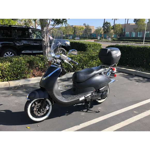 Deluxe Motorcycle Cover with Back Rack Trunk Pouch (XL) Black