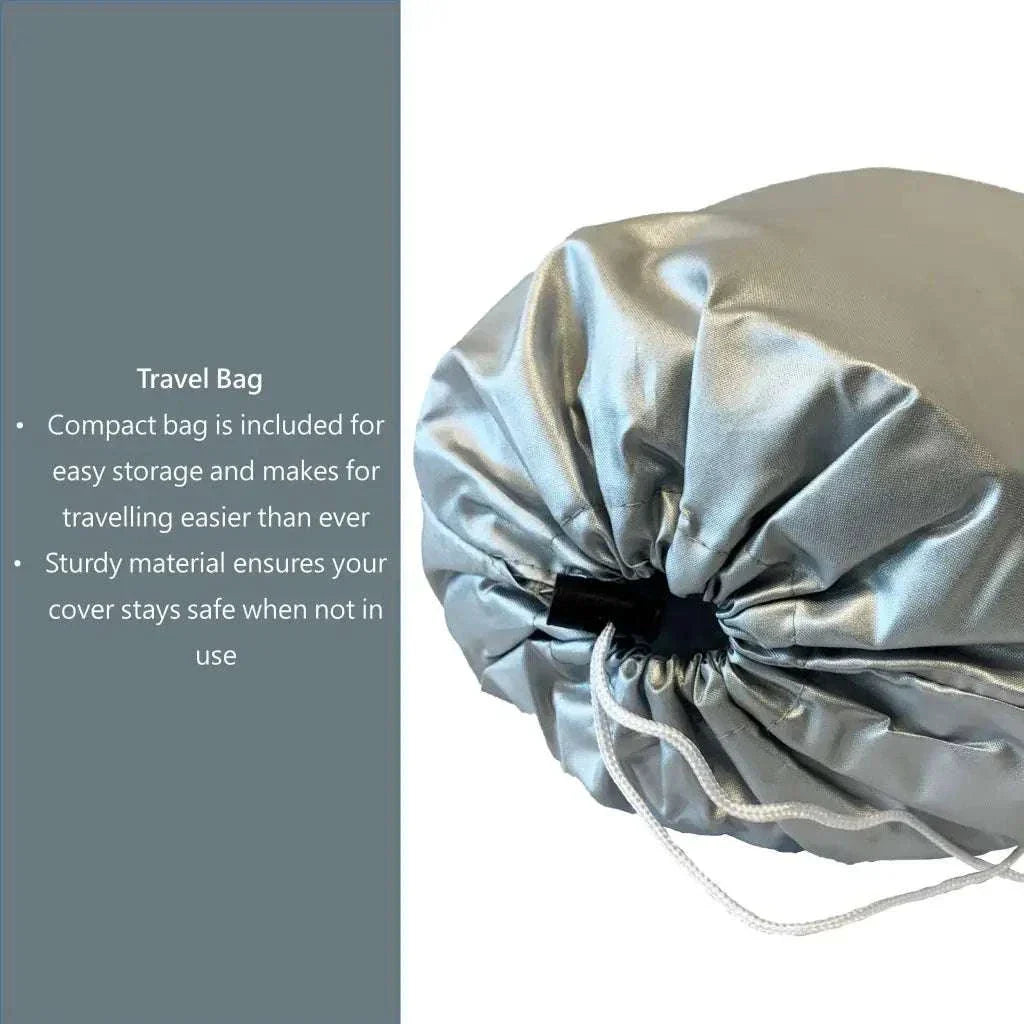 Deluxe Motorcycle Cover with Back Rack Trunk Pouch (XL) Black