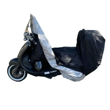 Deluxe Motorcycle Cover with Back Rack Trunk Pouch (XL) Black - 0