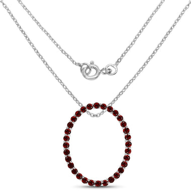 3.52 Carat Genuine Garnet .925 Sterling Silver Pendant - 0