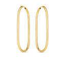14k Yellow Gold Endless Large Paperclip Hoop Earrings-2