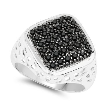 0.54 Carat Genuine Black Diamond .925 Sterling Silver Ring - 0
