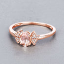 0.46 Carat Genuine Morganite and White Diamond 14K Rose Gold Ring-4
