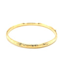 10k Yellow Gold Botanical Pattern Florentine Bangle-2
