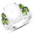 4.52 Carat Genuine Opal and Chrome Diopside .925 Sterling Silver Ring-1