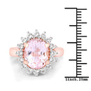 5.56 Carat Genuine Kunzite and White Topaz .925 Sterling Silver Ring-3