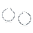 14k White Gold Polished Hoop Earrings (40 mm)-1