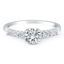 14k White Gold Shared Prong Accent Diamond Engagement Ring-2