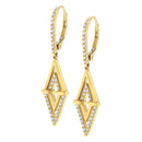 14K Yellow Gold 3/8 Cttw Double Triangle Drop and Dangle Diamond Earrings (G-H Color, SI1-SI2 Clarity)-3