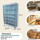 Storage Shelving Unit Cover, fits racks 48"W x 18"D x 72"H one side see through panel in Glacier Blue-3