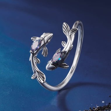 925 Sterling Silver Transparent Glass Ring for Women - 0