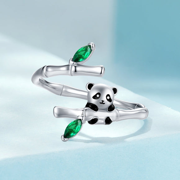 925 Sterling Silver Enamel White Gold Pave Set CZ Ring