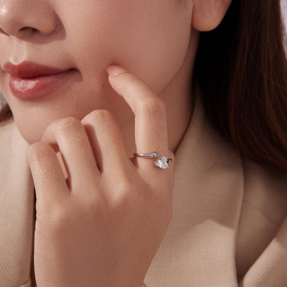 925 Sterling Silver Ring with Pavé Setting CZ, 0.6 cm Width, Style E for Women