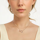 925 Sterling Silver White Gold Plated 40+5cm Necklace with Pavé CZ for Women-6