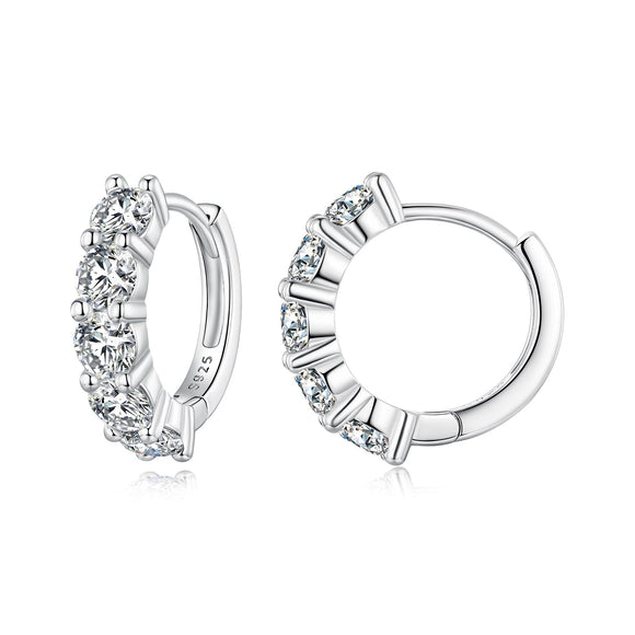 925 Sterling Silver 0.20 Carat Moissanite Earrings for Women