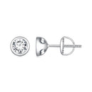 925 Sterling Silver 5.0mm Moissanite Earrings for Women-2