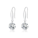 S925 Sterling Silver Earrings 2.6x0.8cm Plated Platinum with Pavé Setting CZ for Women-1