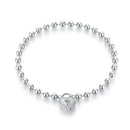 925 Sterling Silver White Gold Plated 17cm Bracelet with CZ Paved Setting for Women-1