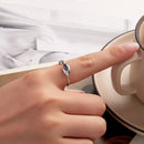 925 Sterling Silver Transparent Glass Oxidized Silver Ring for Women-5