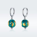 925 Sterling Silver Earrings with Glass Bead for Women-4
