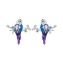 925 Sterling Silver Enamel Process Pavé Setting CZ Earrings-2