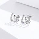 S925 Sterling Silver Platinum Plated Pavé Setting CZ Earrings-2