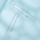 925 Sterling Silver Plated White Gold Water Droplet Earrings for Women-4