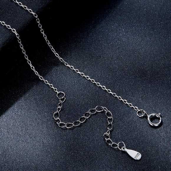 925 Sterling Silver Moissanite Necklace 39cm+5cm Length for Women