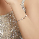925 Sterling Silver White Gold Plated Adjustable Bracelet for Women-9