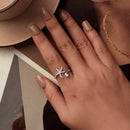 925 Sterling Silver Pavé Setting White Gold Ring for Women-5