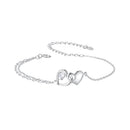 925 Sterling Silver Bracelet with Pave Setting CZ and White Gold Plating-1