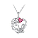 925 Sterling Silver Necklace with Pavé Setting CZ, 25x19mm Pendant, 400mm-450mm Length for Women-2