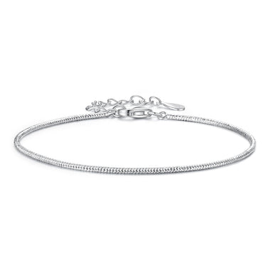 925 Sterling Silver Plated White Gold Adjustable Bracelet for Women