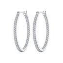 925 Sterling Silver Earrings with Pave Setting CZ in White Gold for Women-2