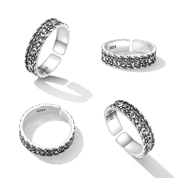 925 Oxidized Silver 0.5cm Ring