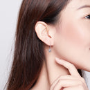 925 Sterling Silver Earrings with CZ and Platinum Plating, 2.3*0.8 cm-7