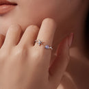 925 Sterling Silver Ring with White Gold Plating, 0.16cm Width for Women-7