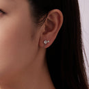 925 Sterling Silver White Gold Plated Pavé Setting CZ Earrings, 1.5cm for Women-5
