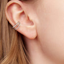 925 Sterling Silver White Gold Plated Hoop Earrings 0.7x1.3cm for Women-6