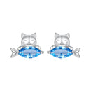 925 Sterling Silver 0.8cm White Gold Plated CZ Earrings for Women-1