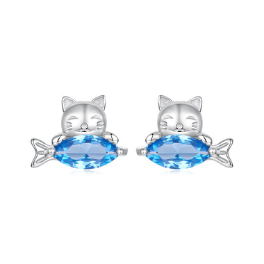 925 Sterling Silver 0.8cm White Gold Plated CZ Earrings for Women