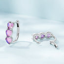 925 Sterling Silver Earrings with Transparent Glass for Women-3