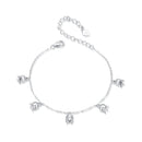 925 Sterling Silver Plated White Gold 12x41mm Pendant Bracelet-2